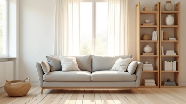 Un canapé scandinave pour un salon chaleureux et moderne